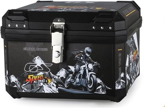 Motorcycle Tail Box, 70L big capacity Top Case tail Box Waterproof Trunk luggage Top Box Helmet Box with Security Lock Adventure Black, 70L