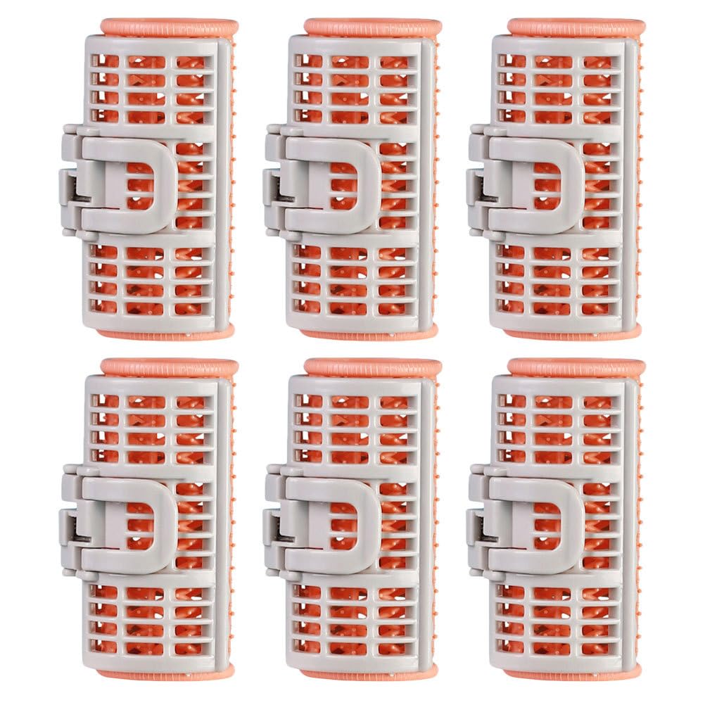 NOLITOY 6pcs Hair Rollers, Hair Curler Clip Plastic Self-grip Hair Clip DIY Hair Styling Accessories Tools for Short Hair Bangs