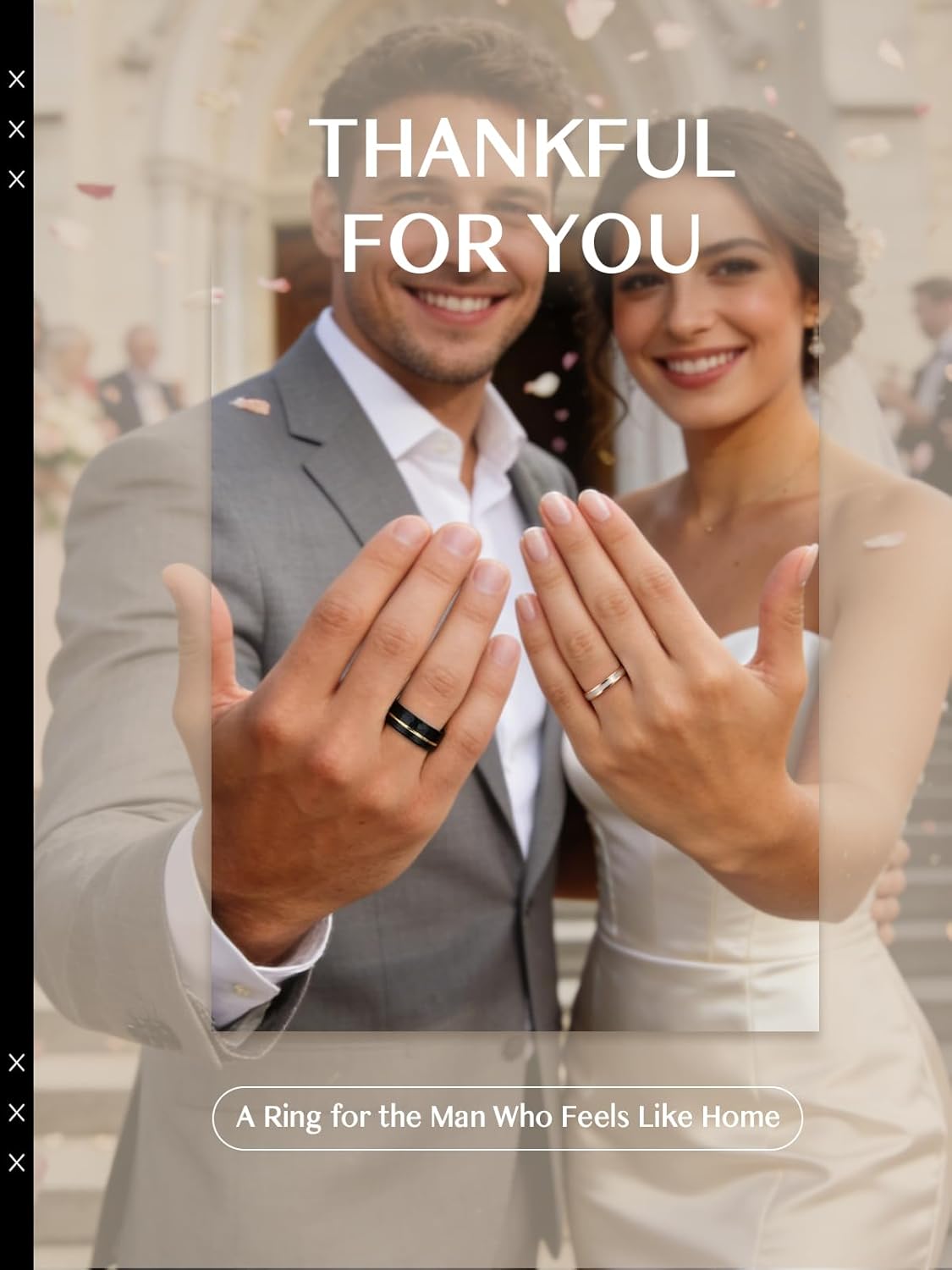 VAKKI Wedding Gift for Men, 8mm Hammered Finish Black Tungsten Carbide Ring, Scratch Resistant Comfort Fit Anniversary Band, Durable Men’s Wedding Ring Gift for Soulmate Husband Boyfriend - Image 2