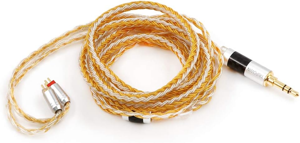 Linsoul KZ ZS10 Pro in Ear Earphones(with Mic, Glare Yellow) +Tripowin Zonie 16 Core Cable(Recessed 2pin, 3.5mm, Gold)