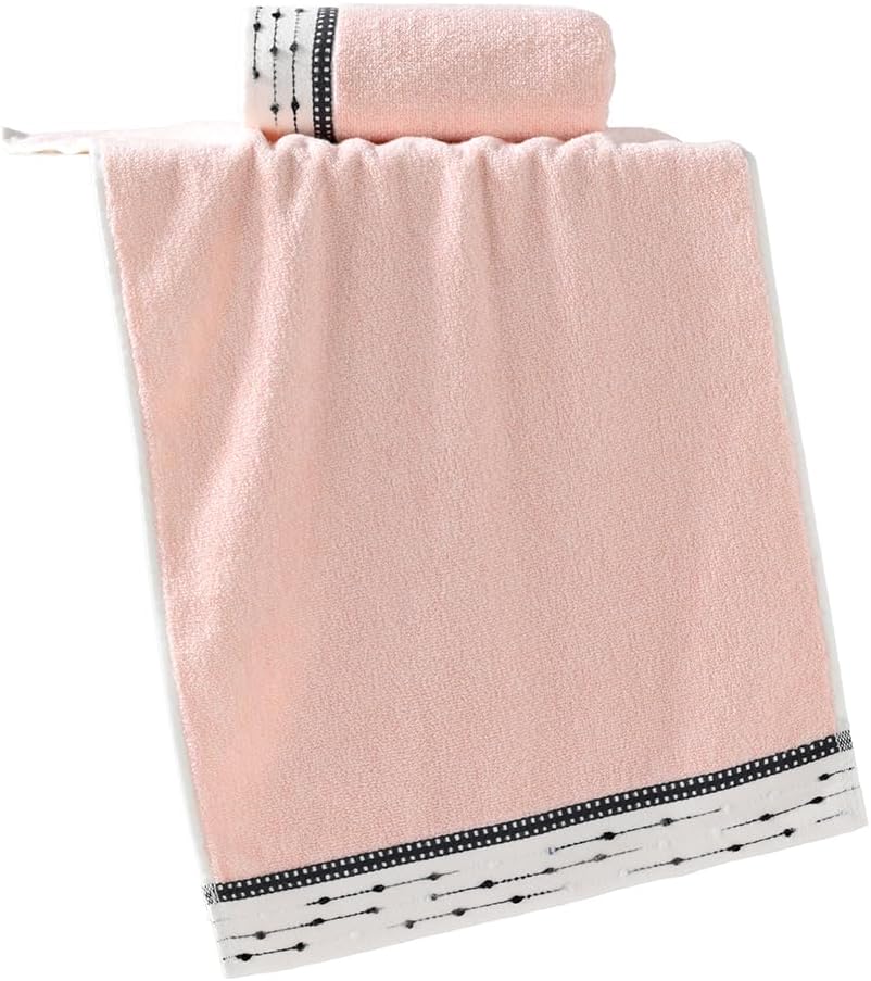 YiLUOMO Pink Hand Towels Tiny Furball Decorative Design Super Soft 100% Terry Cotton Highly Absorbent Hand Towel for Bathroom Home, Hotel, Spa (13 x 29 Inch, 2 Pieces) - Image 9