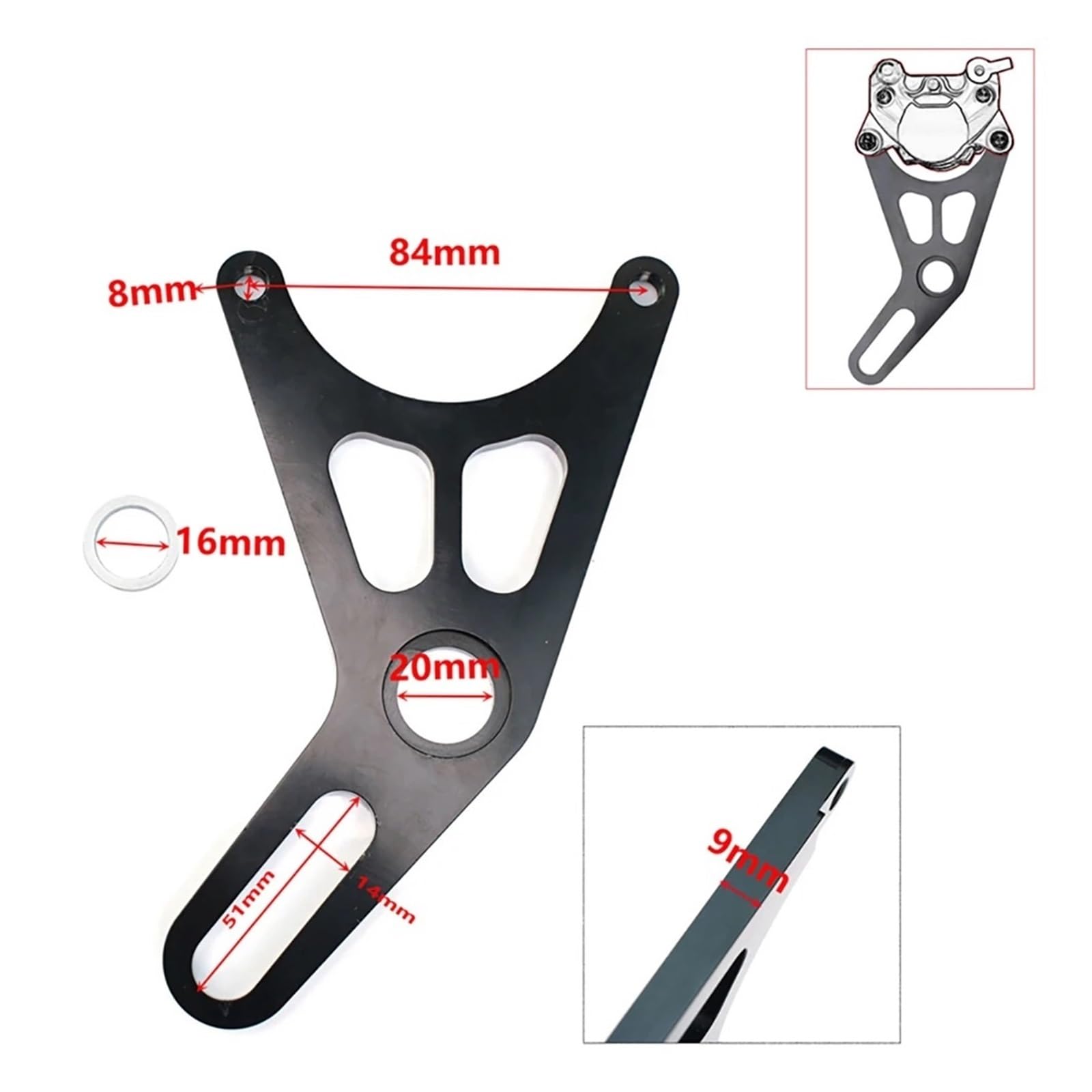 Disco freno flottante Pinza Rotore Disco Freno Moto 84mm 32mm * 2 Pistoni Con Accessori Scooter Staffa 220mm(220mm gray)