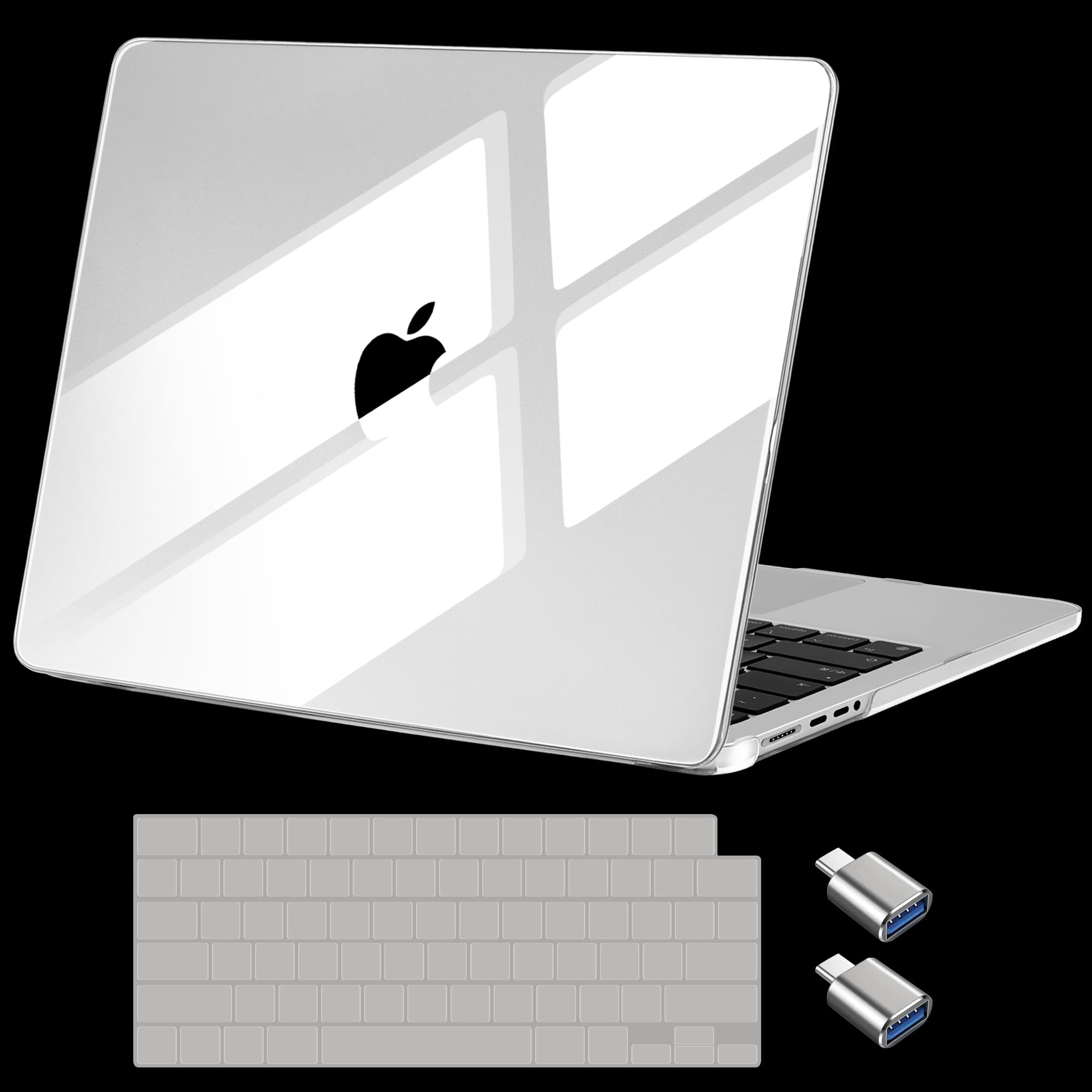 Batianda Premium Crystal Case for M4 MacBook Pro 14 inch 2024 2023 M3 M2 Pro Max Chip Lightweight Durable Scratch-Resistant, Easy Install, with Keyboard Cover, Transparent