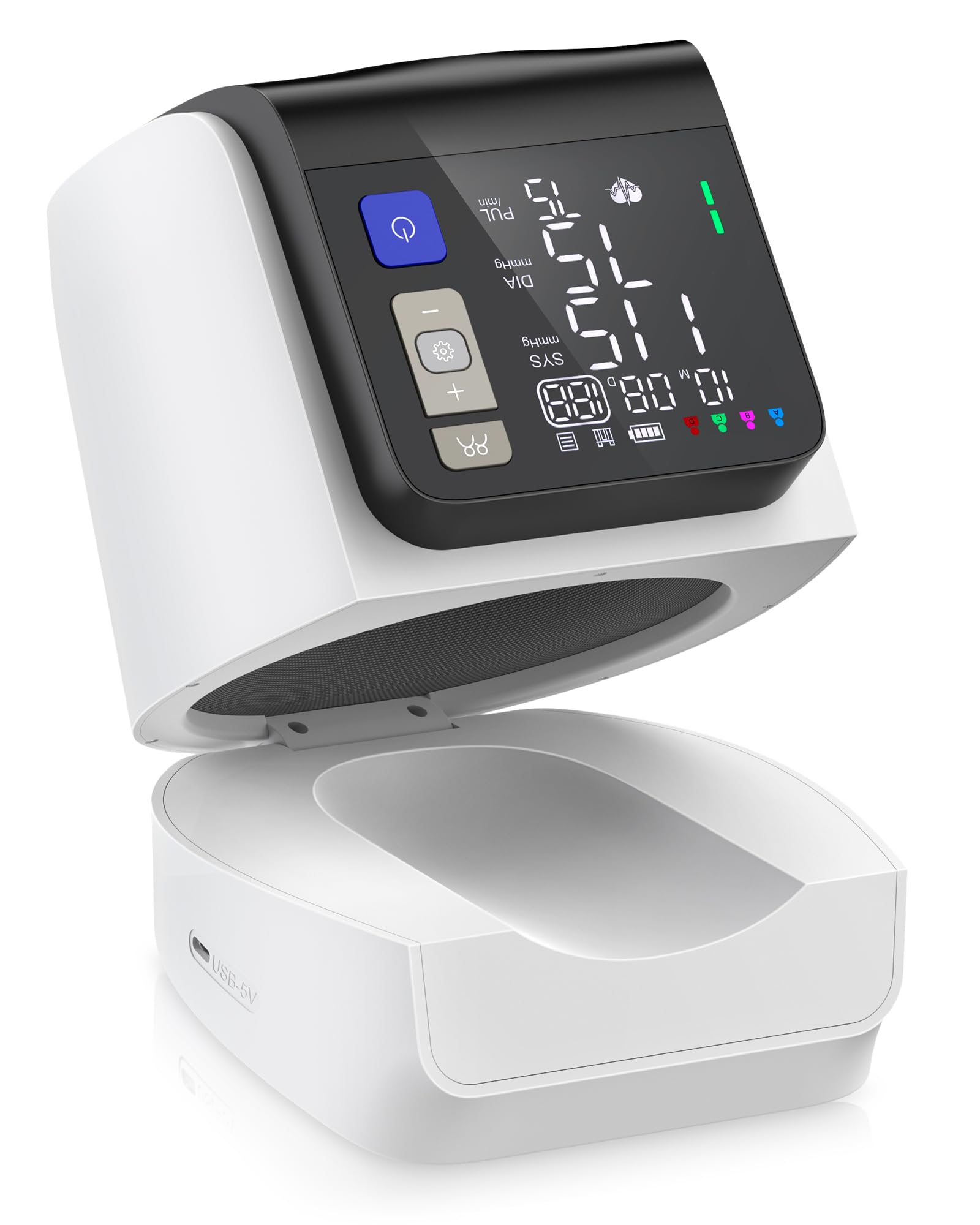 arboleaf Oberarm-Blutdruckmessgeräte, digitales Blutdruckmessgerät mit Herzfrequenz- und Pulsmessung für Zuhause, 4 x 199 Sets Speicher, USB-Kabel und AA-Batterien im Lieferumfang enthalten