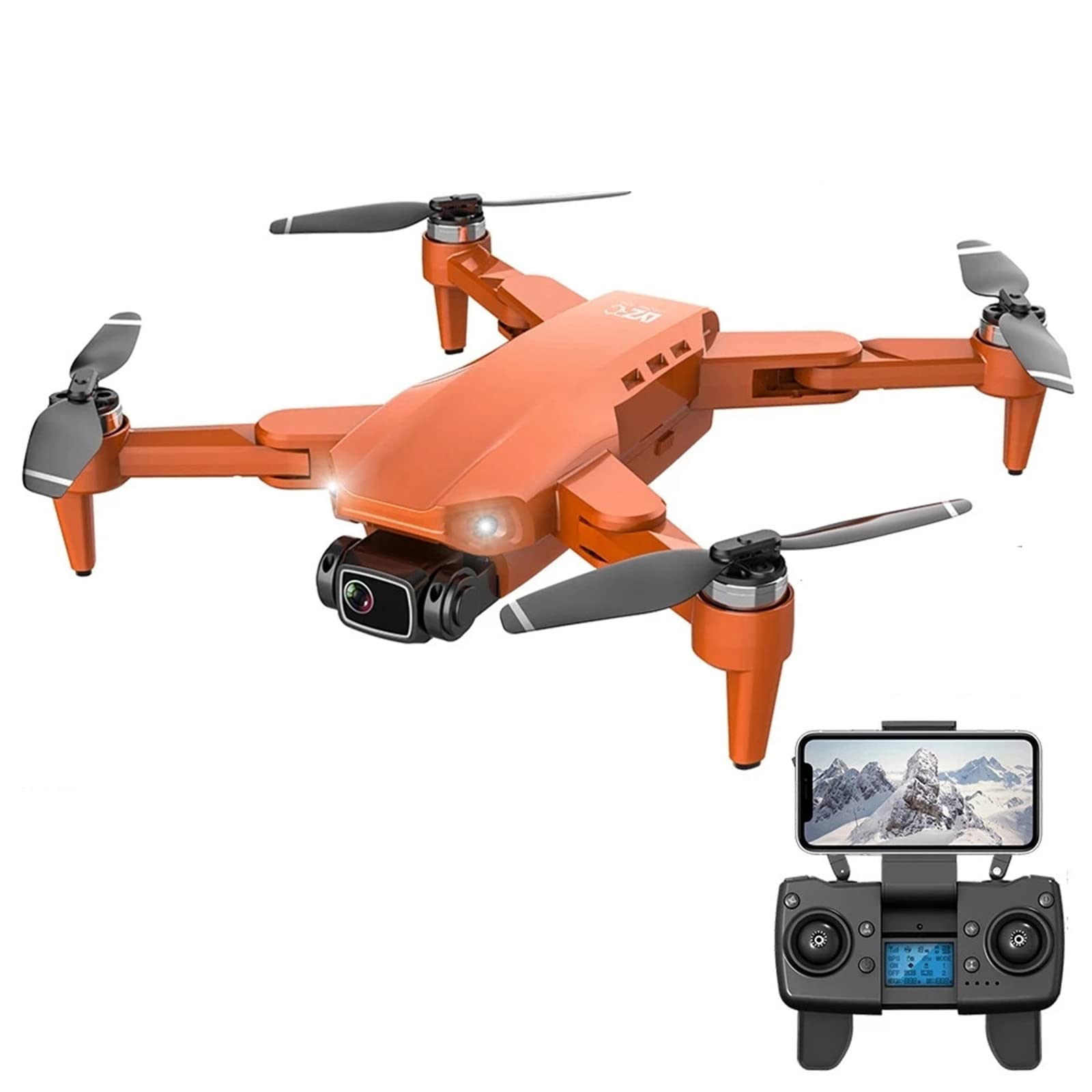 Dron GPS con Cámara 4K HD para Adultos Y Niños, Dron FPV De Transmisión 5G, Cuadricóptero RC con 2 Baterías, Retorno Automático, Sígueme, Retención De Altitud, Fácil para Principiantes,Naranja