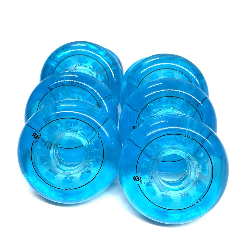 SzBlaZe 83A PU Wear Resist Inline Skate Replacement Wheels Without Bearings (Pack of 8) for Skate and Sliding Roller ice Hockey Size 70mm 68mm 64mm
