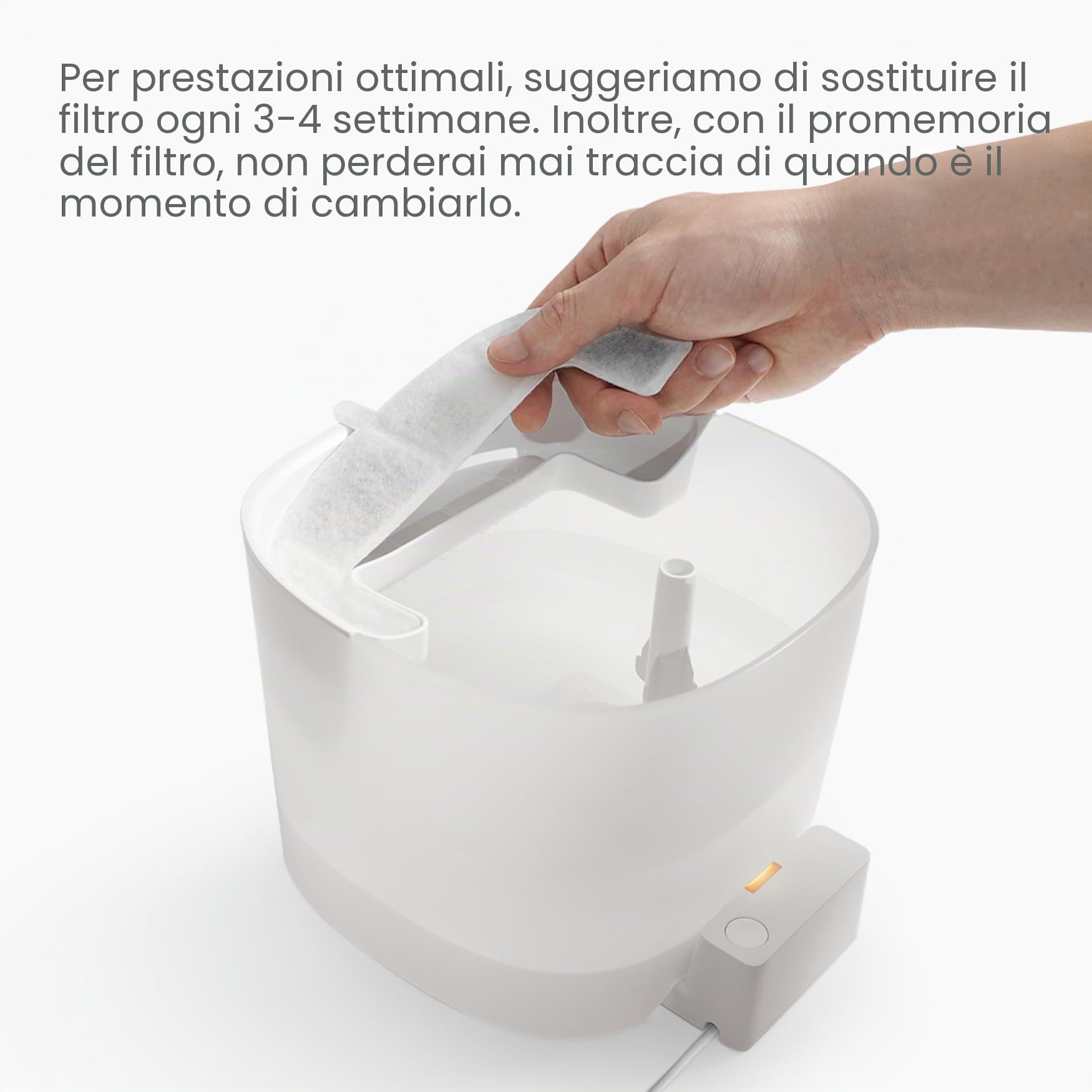 Cheerble Fontana per Gatti 2L - E1 Lite, Fontana Ultrasilenziosa Senza Pompa con Tecnologia MagDrive™, Filtro a Carbone Attivo - Distributore d'Acqua con Flusso Continuo, per Più Animali Domestici