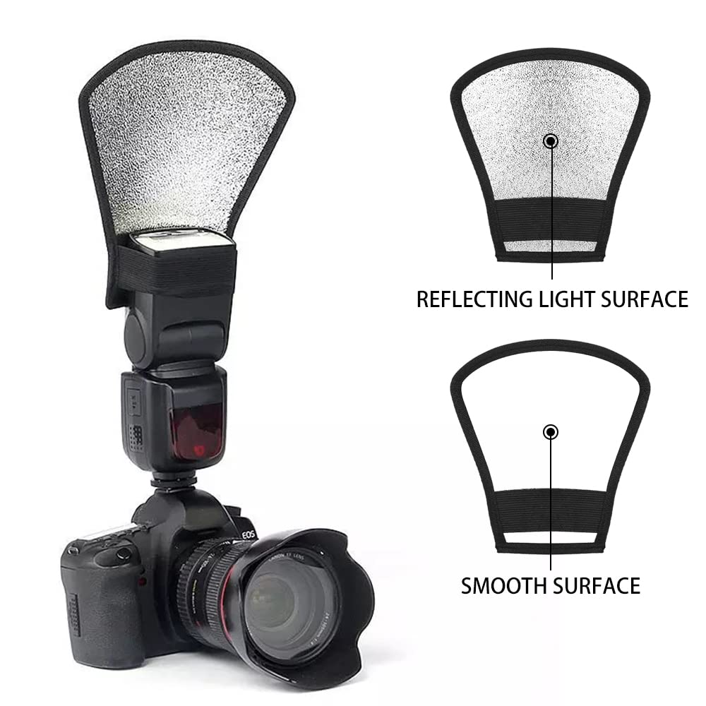 3 sztuki uniwersalnych lamp błyskowych w kolorze srebrnym, białym, 2 w 1, mały dyfuzor błyskowy, softbox, przenośny z gumową taśmą do reflektora, studia, dyfuzora światła