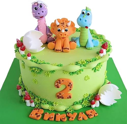 3 piezas de decoración de pastel de dinosaurio en miniatura para baby shower, niños y niñas, temática de animales del bosque, decoración de fiesta disponible en Yaxa Peru