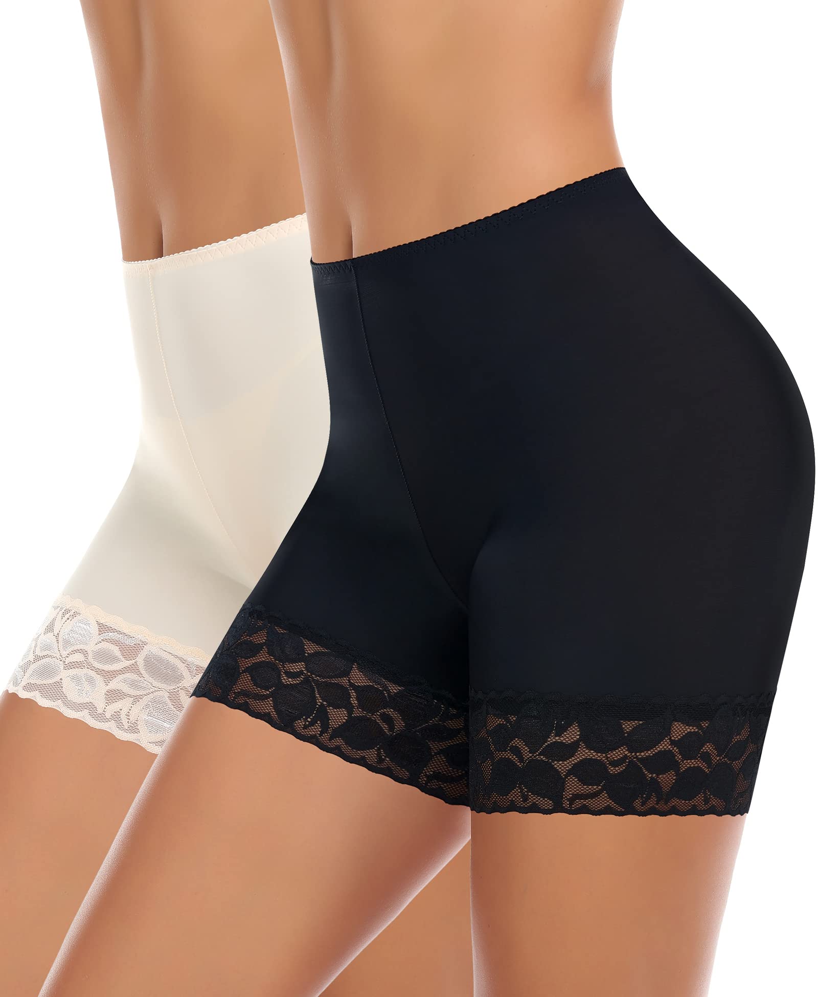 YARRCO Damen Unterhose Spitze Radlerhose Kurz Unter Rock Hosen Anti-Chafing Slipshorts Boxershorts Unterwäsche Shorts