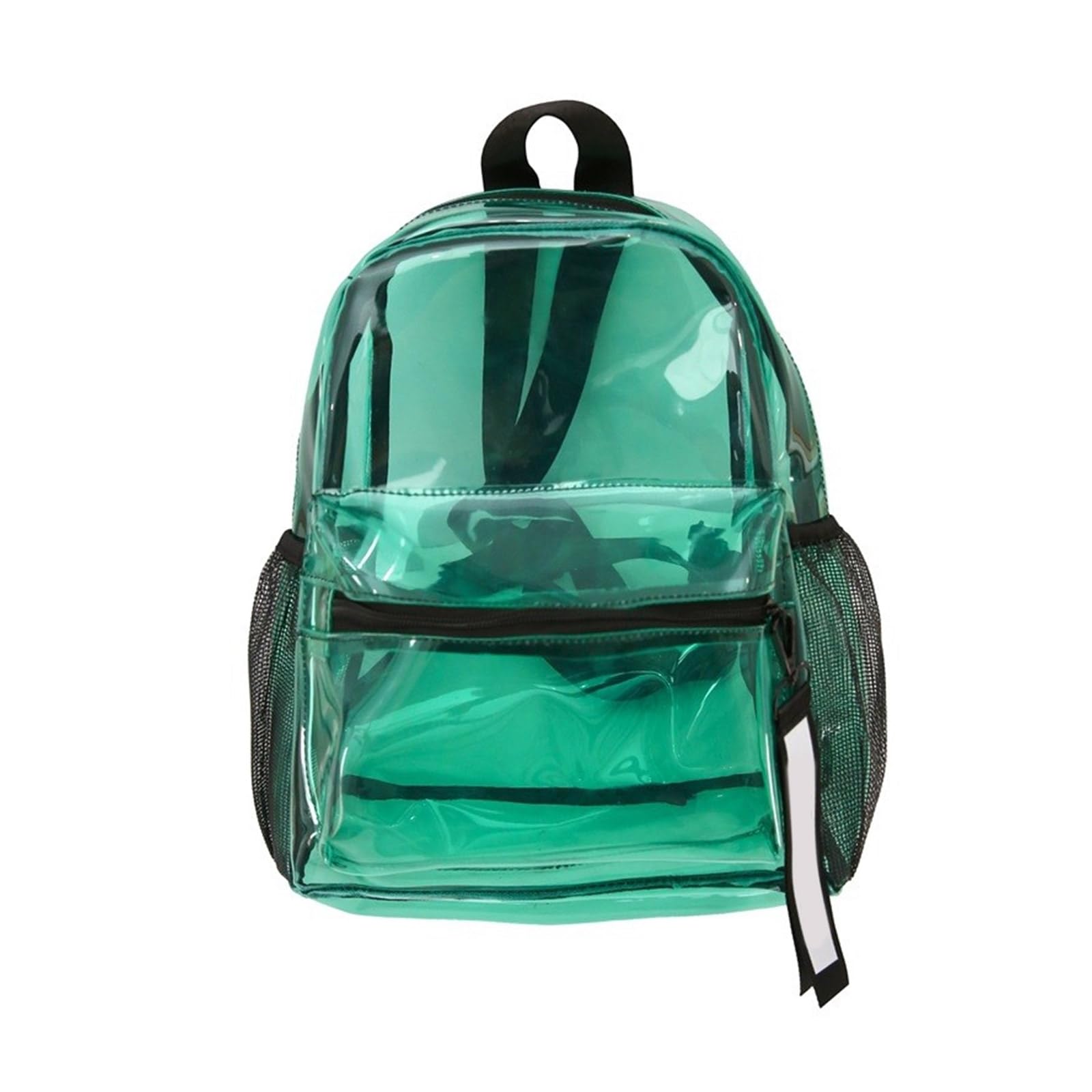 Mochila con correas ajustables de PVC transparente y compartimento grande 7