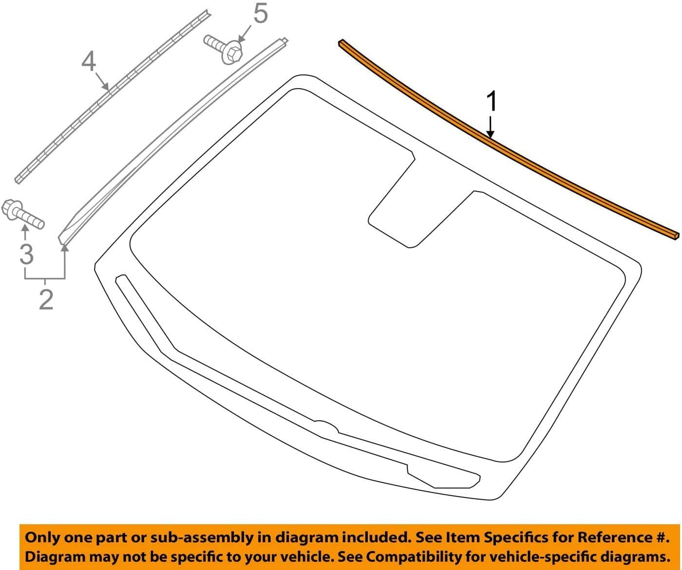 Genuine OEM 86130-B1000 Molding - Windshield, Upper / 86130B1000 for Hyundai Genesis 15-16 G80 17-20