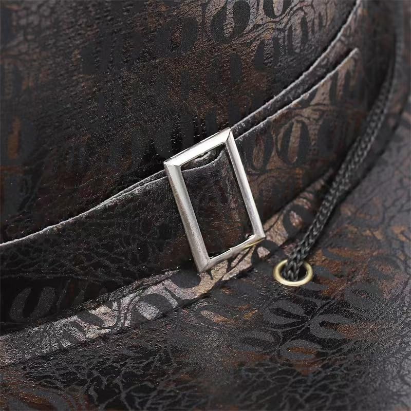 Image of Womens Western Cowboy Hat，Roll Up Cowgirl Hats，Wide Brim Fedoras Hat with Belt Buckle