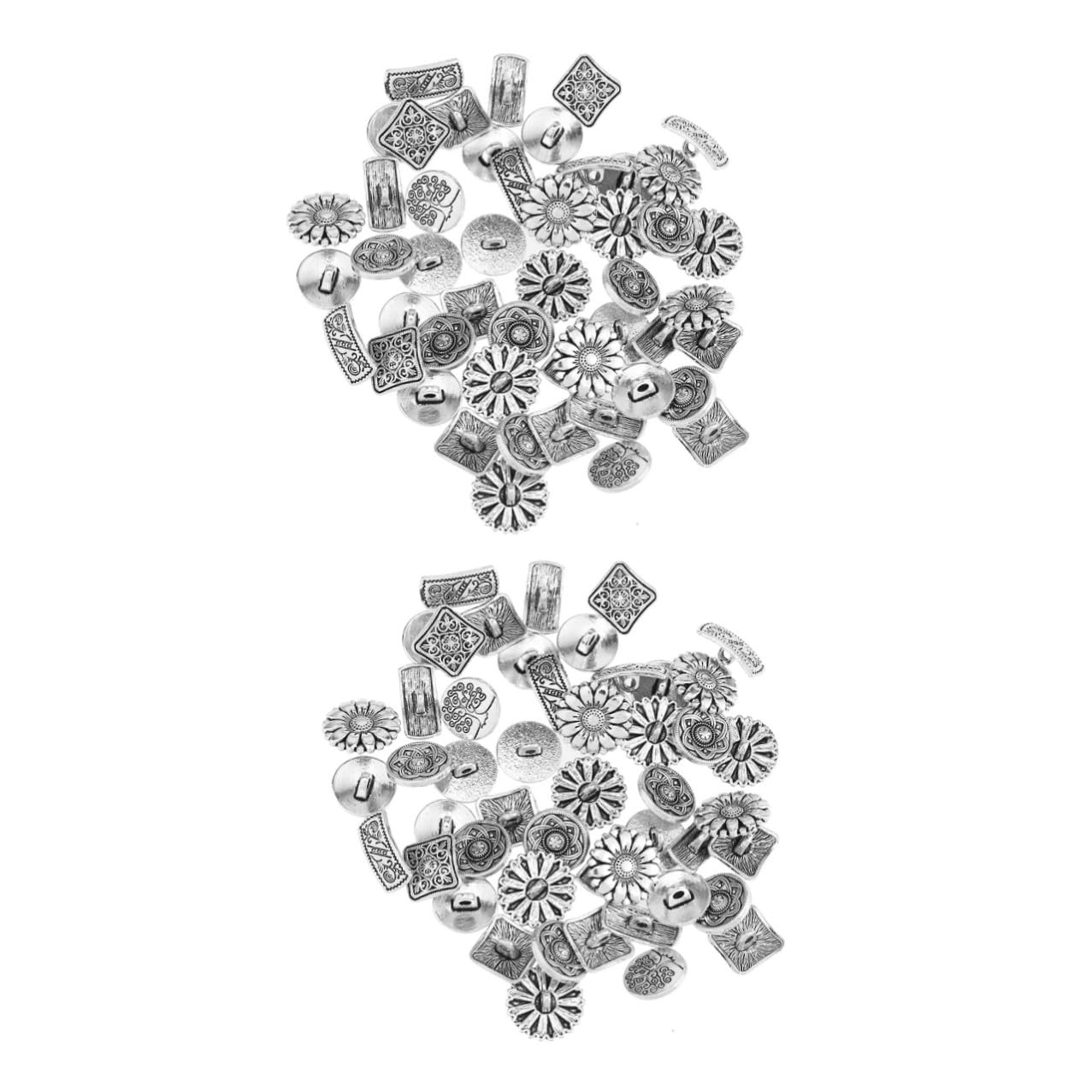 SHINEOFI 120 Pezzi Bottoni Vintage in con Inciso da Misti Tondi e Quadrati per Decorazioni Artigianali e Cucito Resistenti e Versatili per e Accessori
