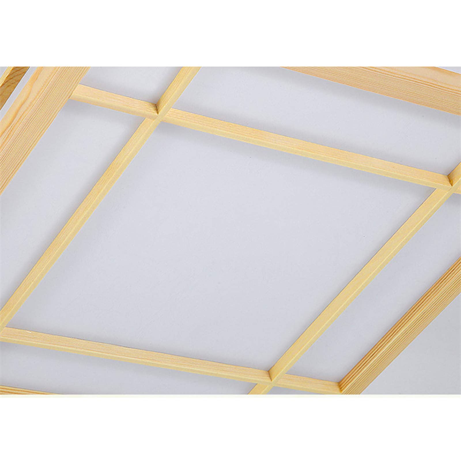 Lampada da soffitto in legno giapponese a LED quadrata lampadario camera da letto soggiorno lampada paralume in imitazione pelle di pecora PVC plafoniere 16W, calda