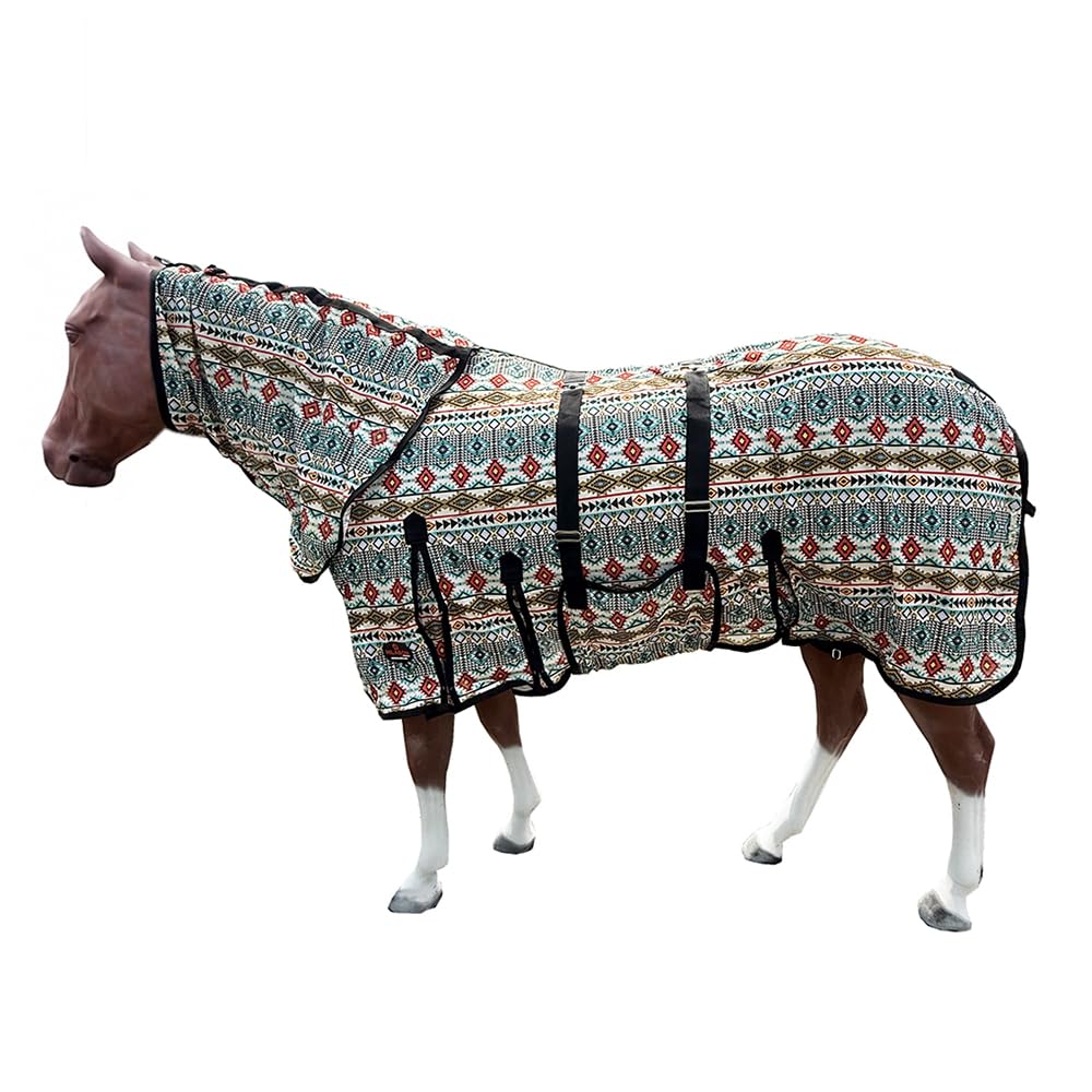 HILASON Horse Fly Sheet UV Protect Breathable Mesh Bug Mosquito Spring | Summer Horse Rug | Fly Rug Southwestern Aztec 84"