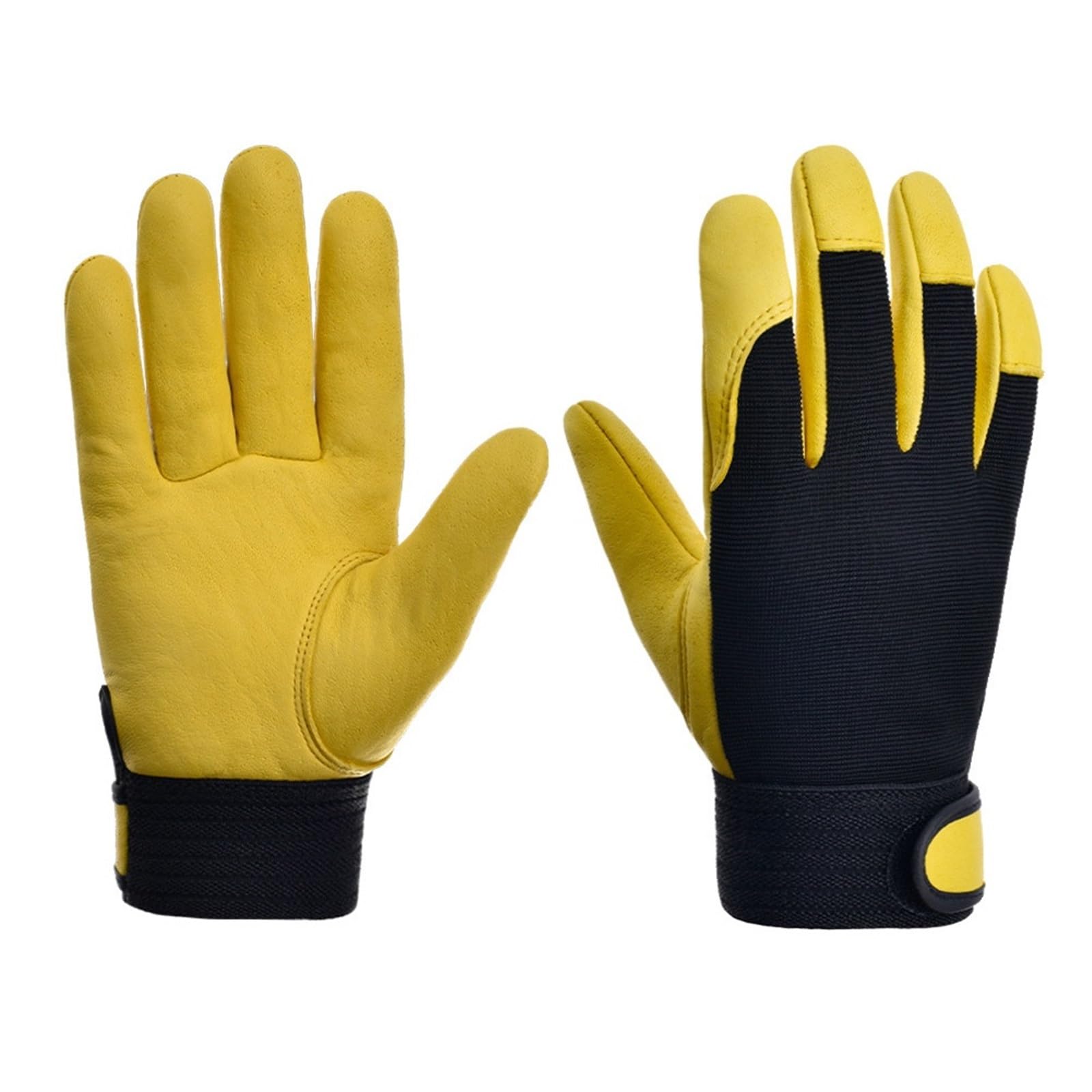Guanti da lavoro in pelle Protezione Giardino Sport Motociclista Lavoratori Lavoro Saldatura resistenti all'usura Per il giardinaggio(Yellow,XL)