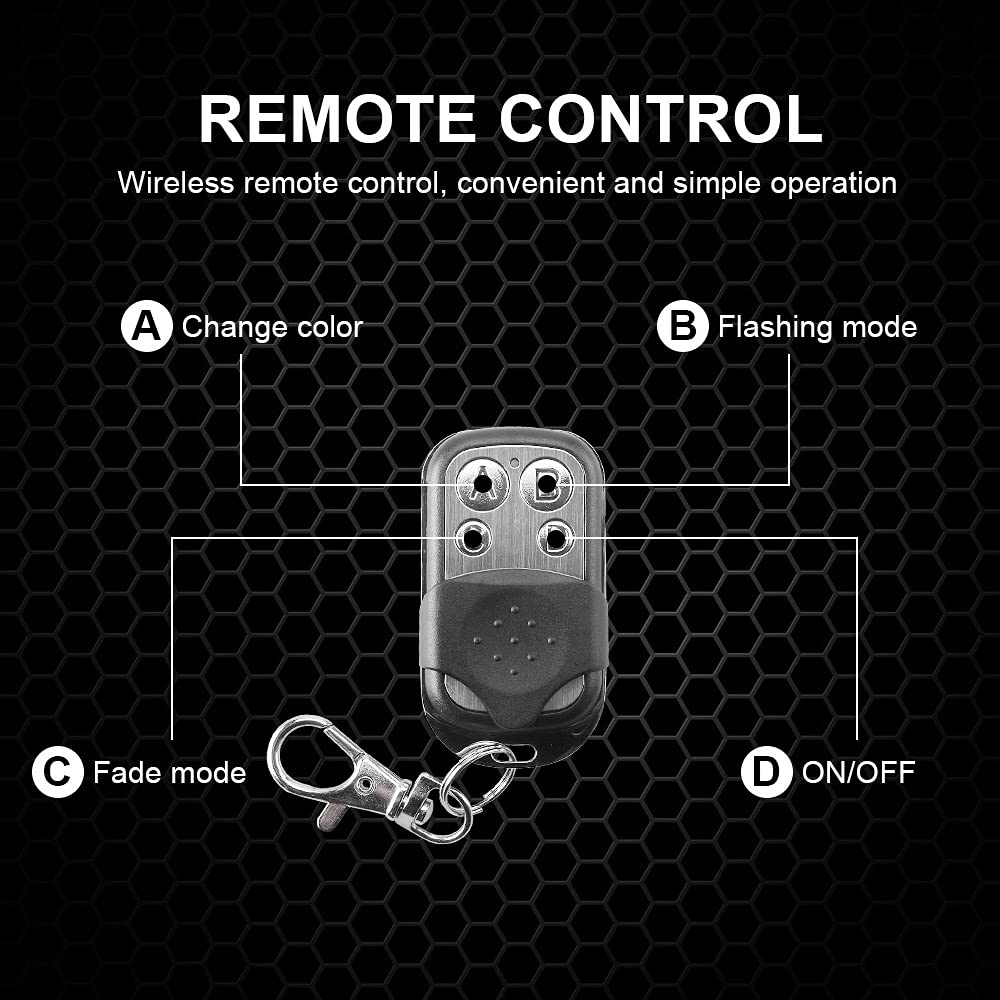 6 pezzi Kit di strisce luminose a LED per moto RGB flessibile Luce al neon sotto il bagliore Telecomando senza fili per auto Harley LED Rock Light Impermeabile