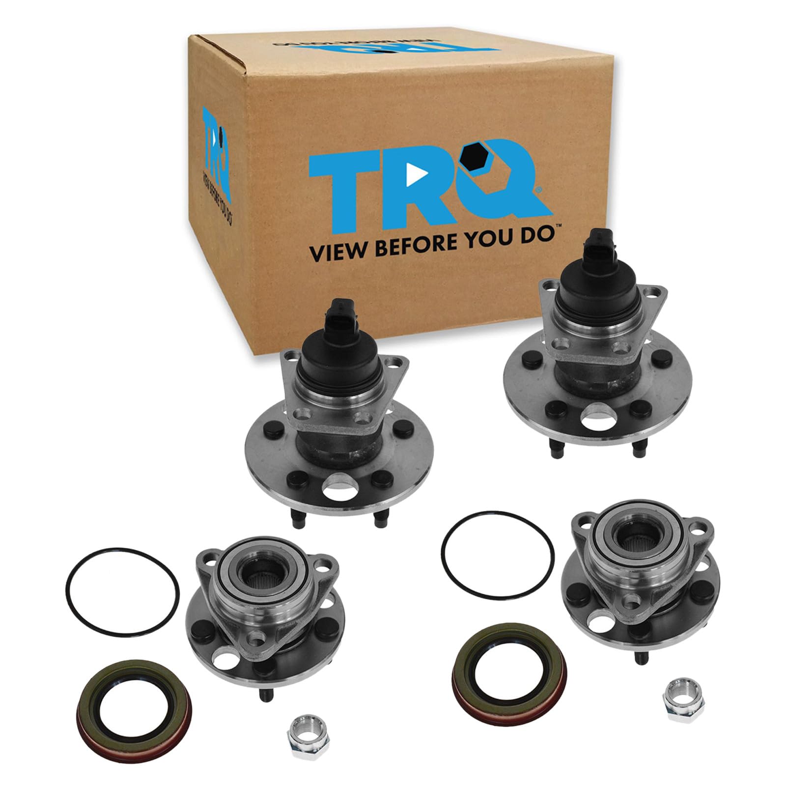 TRQ 2 Piece Front Rear Wheel Bearing &amp; Hub Assembly Set