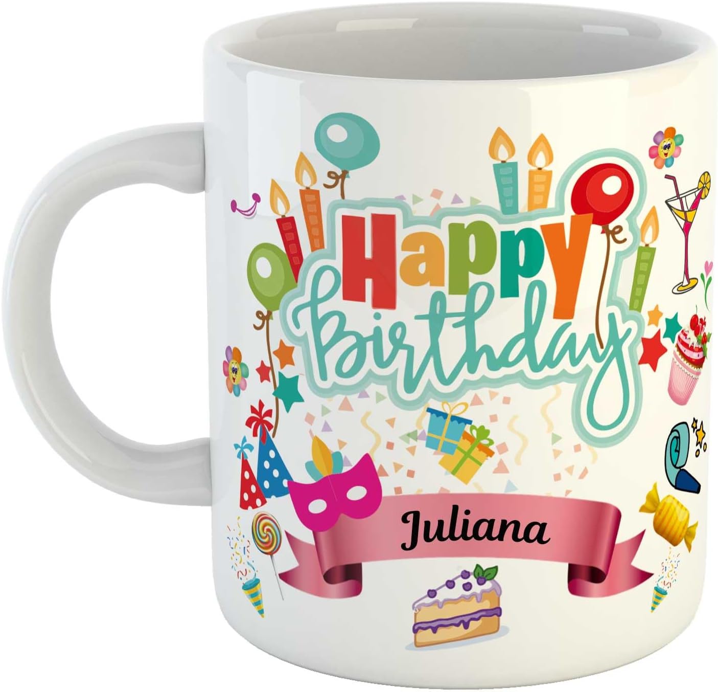 ARTBUG Happy Birthday Juliana Coffee Mug - Best Birthday Gift for Kids, Friends, Brother, Sister, Boy, Girl, Return Gift, Name -Juliana