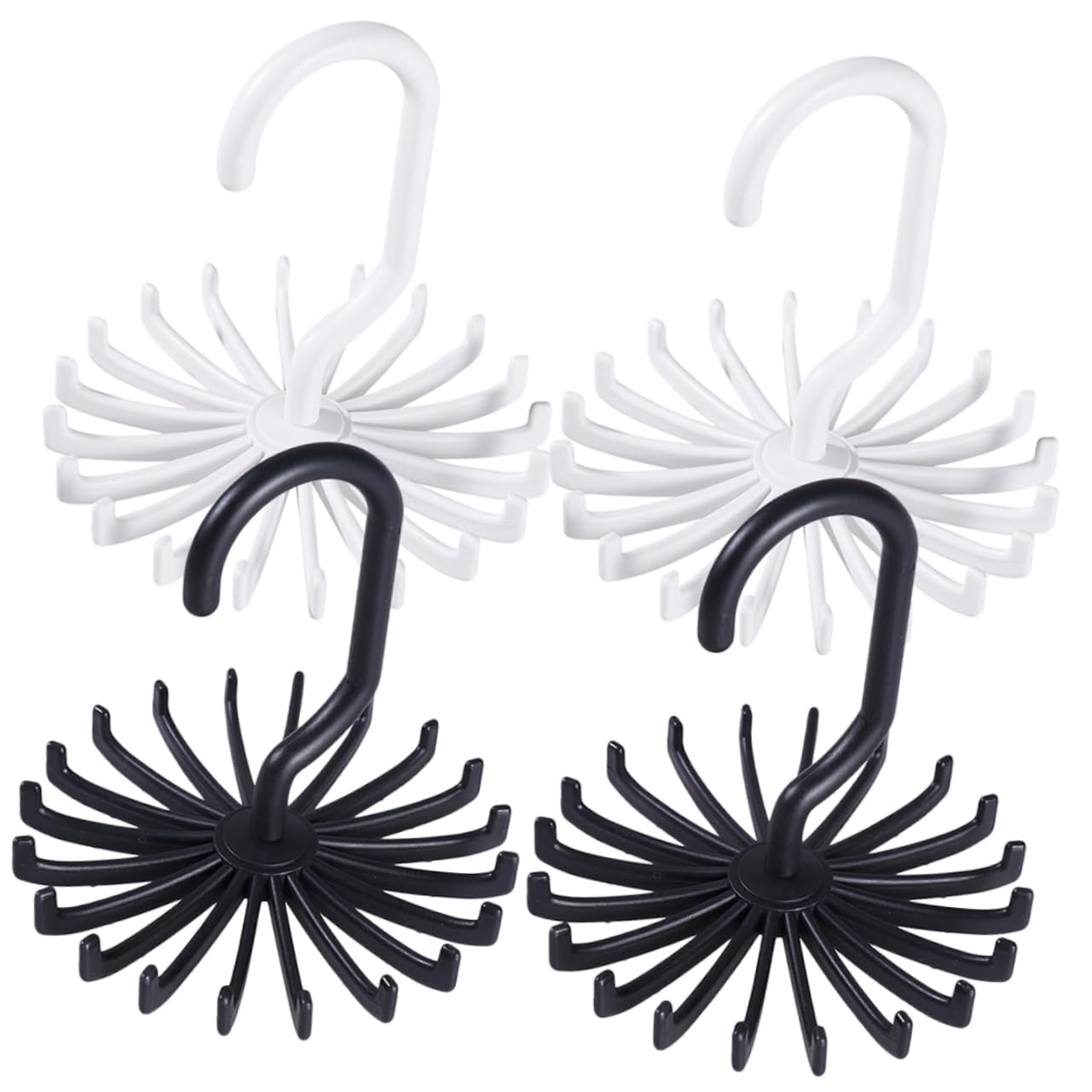 MUCKLILY 2Pcs Rotating Tie Hanger for Closet Claw Necktie Organizer Space Saving Belt Rack Rotatable Accessory Holder for Neat Home Storage