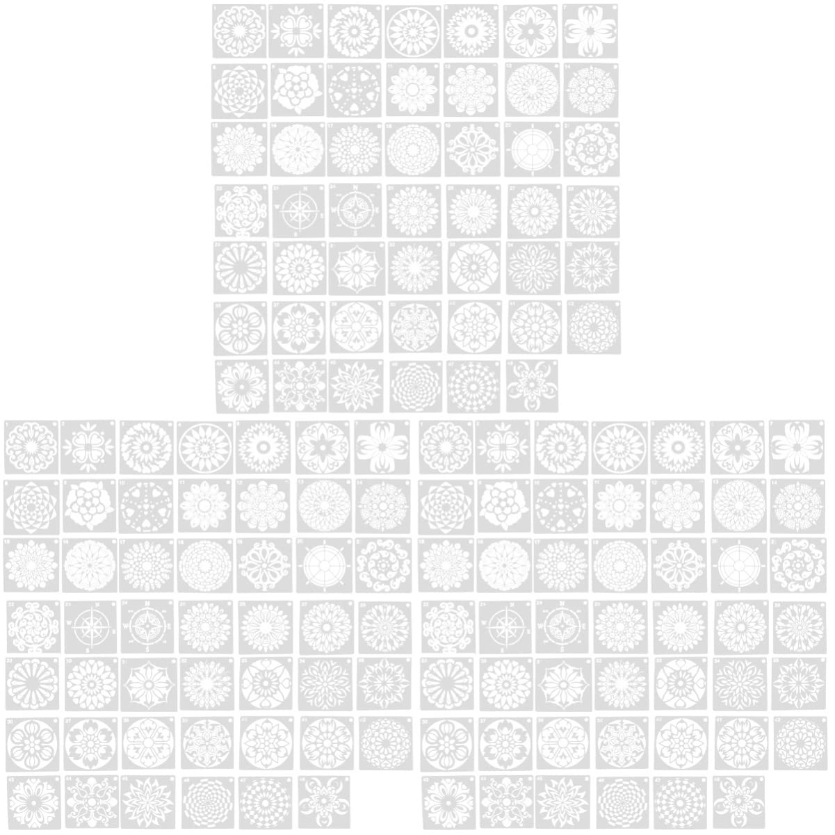 Ciieeo 144stücke Teiliges Mandala Schablonen Wiederverwendbare Malvorlagen Für Kreative Wandgestaltung Kunstprojekte Geeignet Für Wasserfarben