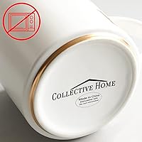 Vista 8 de COLLECTIVE HOME - Tazas de cerámica con monograma, tazas de café con inicial dorada de 15 onzas, elegantes tazas de té del alfabeto, elegante taza p