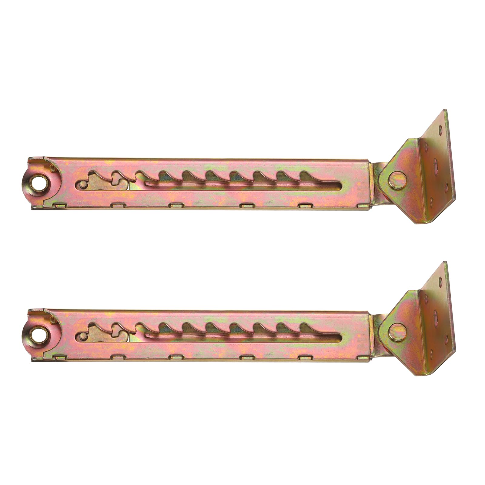 sourcing map 2Pcs 10-Gear Adjustable Lifting Bracket, Adjustable Angle Hinge Lift Rod Mechanism for Sofa Bed Massage Table Cabinet Wardrobe, Square Single End Color Zinc โ image 1