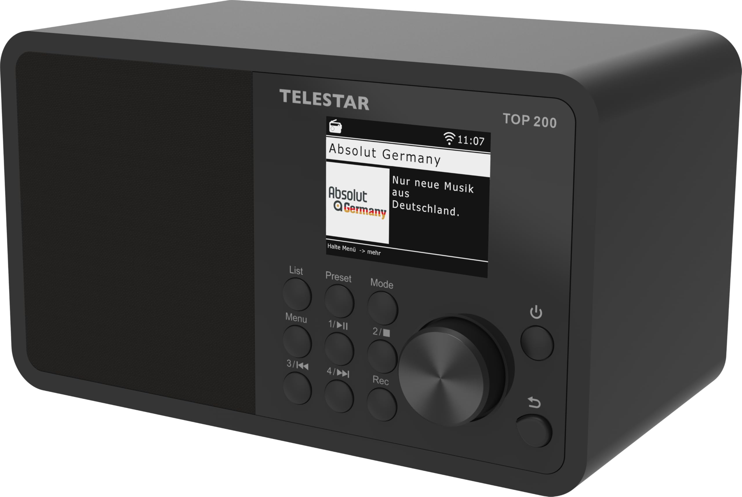 TELESTAR Top 200 – Radio Dab Plus -Internet (Mono, 10 W, Bluetooth Audio-Streaming & Fonction émetteur, Enregistrement USB, système d’Alerte d’Urgence, contrôle Via Application) – Noir