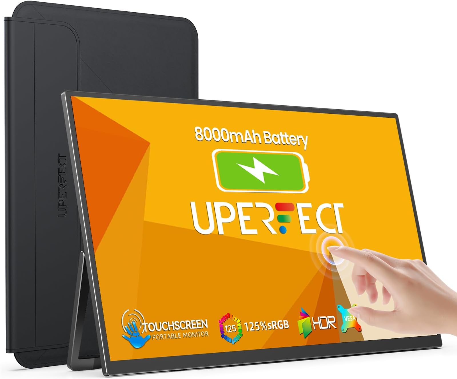 UPERFECT 15.6" Portable Monitor Touchscreen w/8000mAh Rechargeable Battery: image 1 of 8