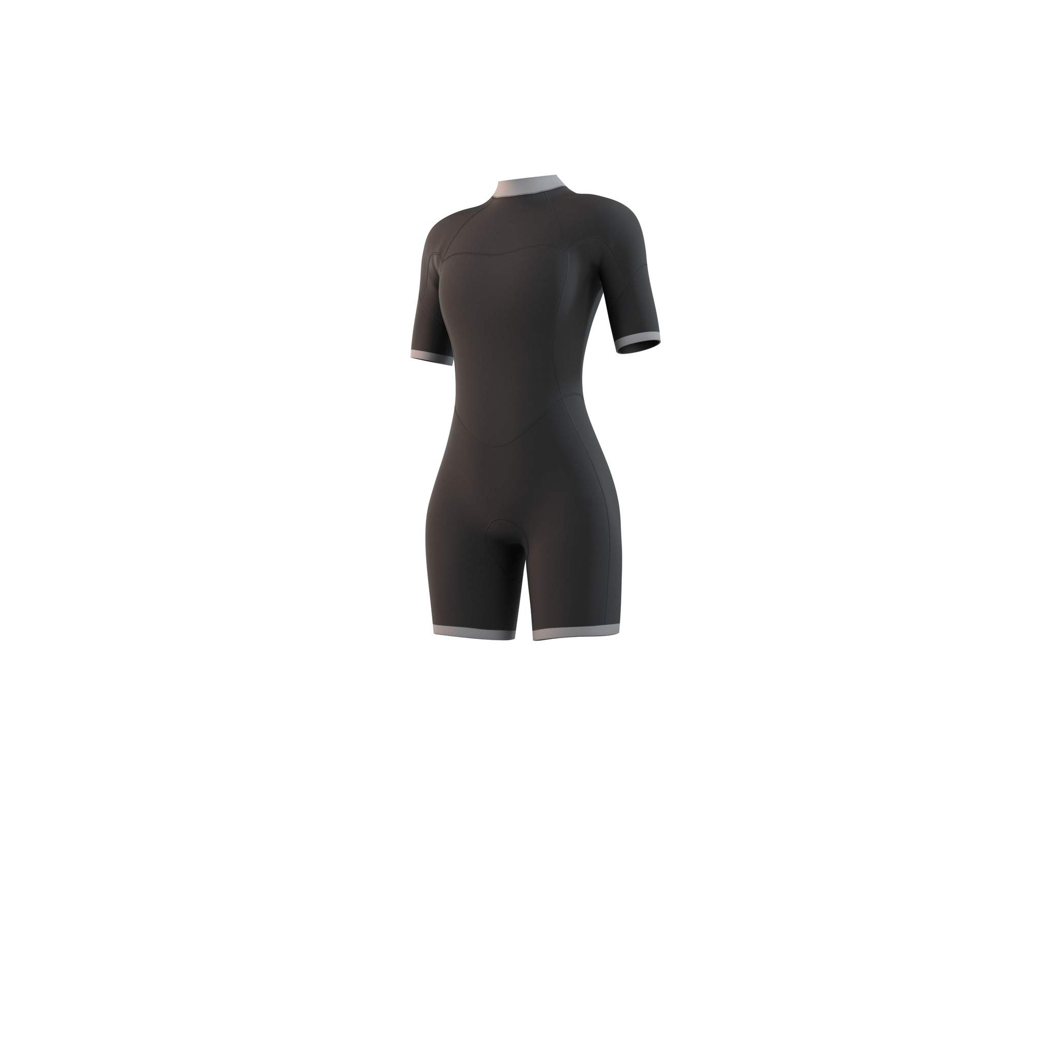 Mystic Watersports - Surf Kitesurf & Windsurfing Damen Brand 3/2mm Back Zip Shorty Neoprenanzug - Schwarz