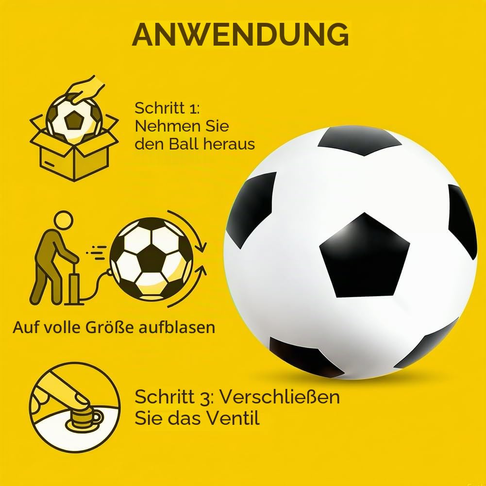 RANJIMA Fußball Ø 80 cm Groß, Aufblasbarer Spielball mit Pumpe, Fun Sport Softball Fußball, Springender Spielball Für Kinder Indoor Und Outdoor PVC Spring Ball Für Spaß Am Strand Pool Und Garten
