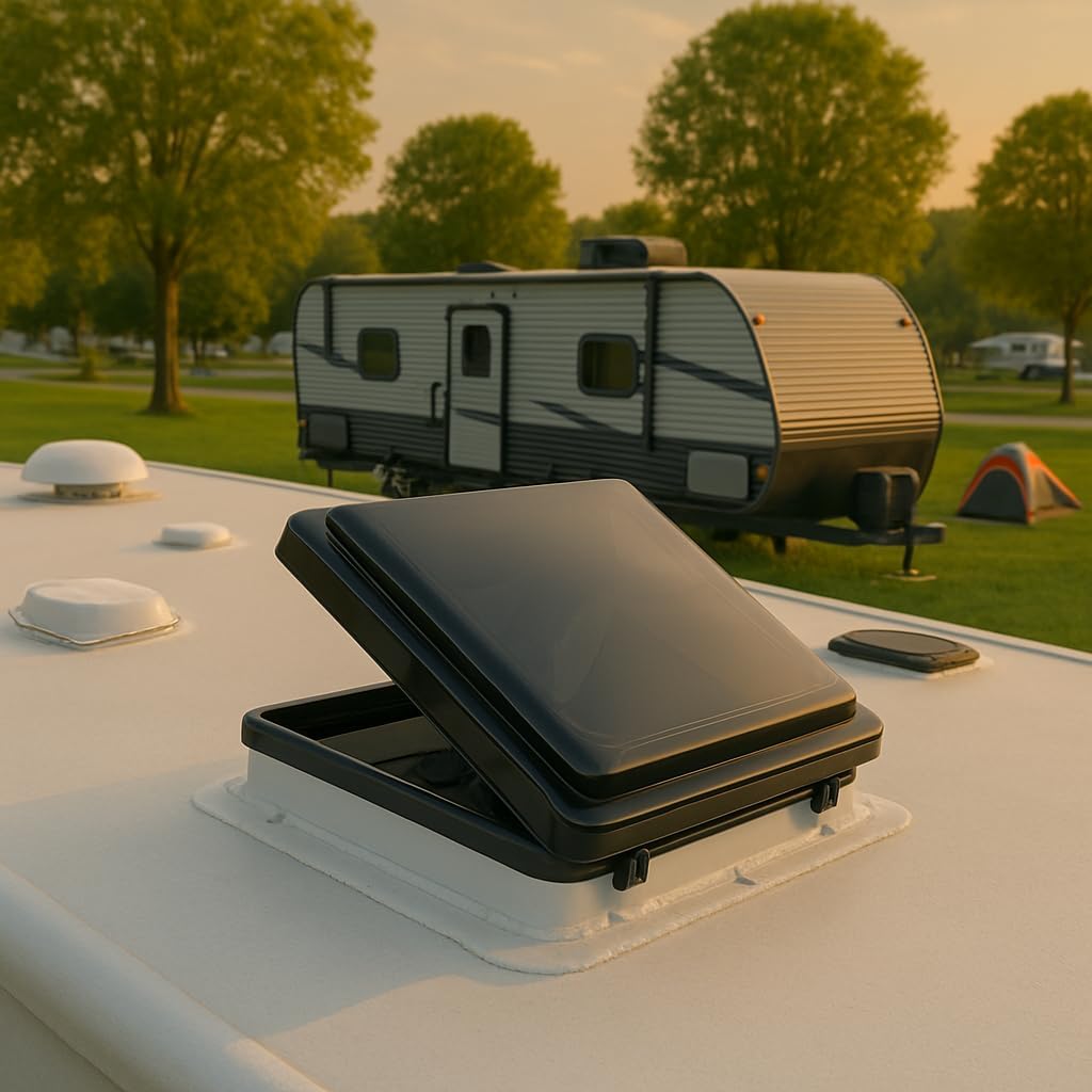 RV Vent Fan with Remote Control & Rain Sensor, 25dB Quiet Operation, 35000h Lifespan | 1170 CFM | 14" x 14" Universal Fit, Military-Grade Durability, 3-Year Warranty