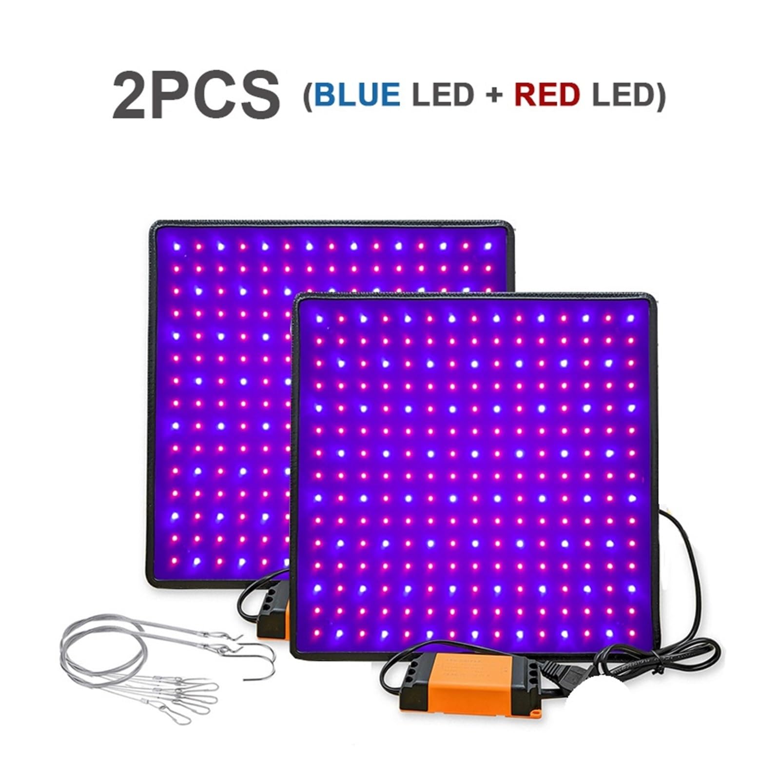 Lámpara de cultivo, Luz LED de cultivo de 2000W, lámpara Phyto de espectro completo, fitoamplificador interior for flores, luz Led roja for cultivo de plantas, tienda de cultivo, 2 uds.(2pcs blue red)