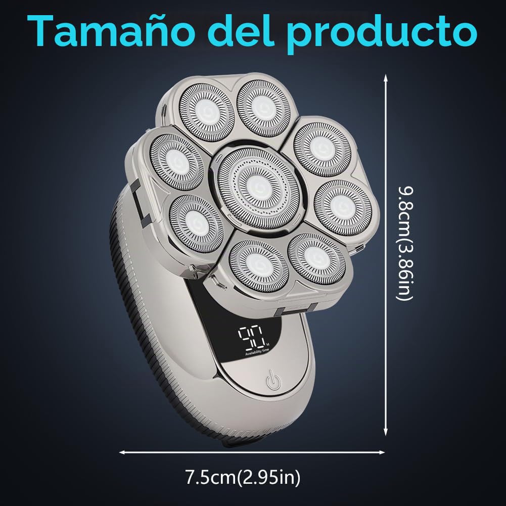 Offcup - Afeitadora para hombre, 9D afeitadora eléctrica para hombre, profesional seco y húmedo, 6 en 1 desmontable afeitadoras con cabeza impermeable IPX6, carga USB, cortabarbas con pantalla LCD
