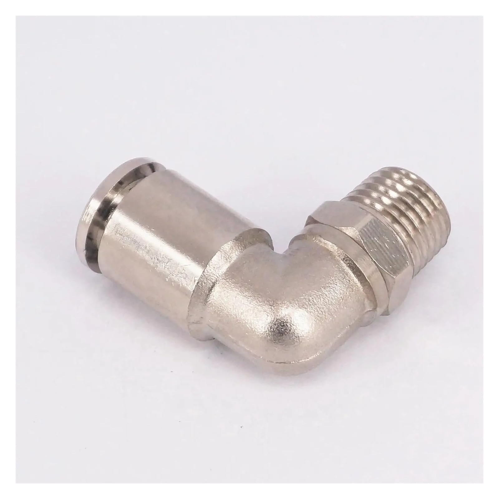 Rvblrdse Men's One Color 1/4" To Fit Tube O/D 10Mm Pneumatic Nickel Brass Elbow Push In Connector Union Quick Release Air Fitting Plumbing