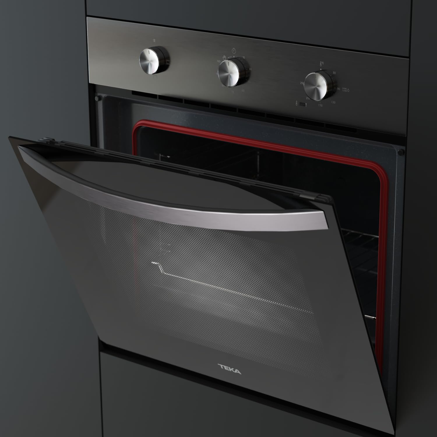 TEKA Horno Convencional HydroClean, ThermoSeal, Esmalte BrightClean, 3 Funciones de Cocción, Bandeja Antivuelco, 77/76 Litros, NEO HBB 5350 FBK