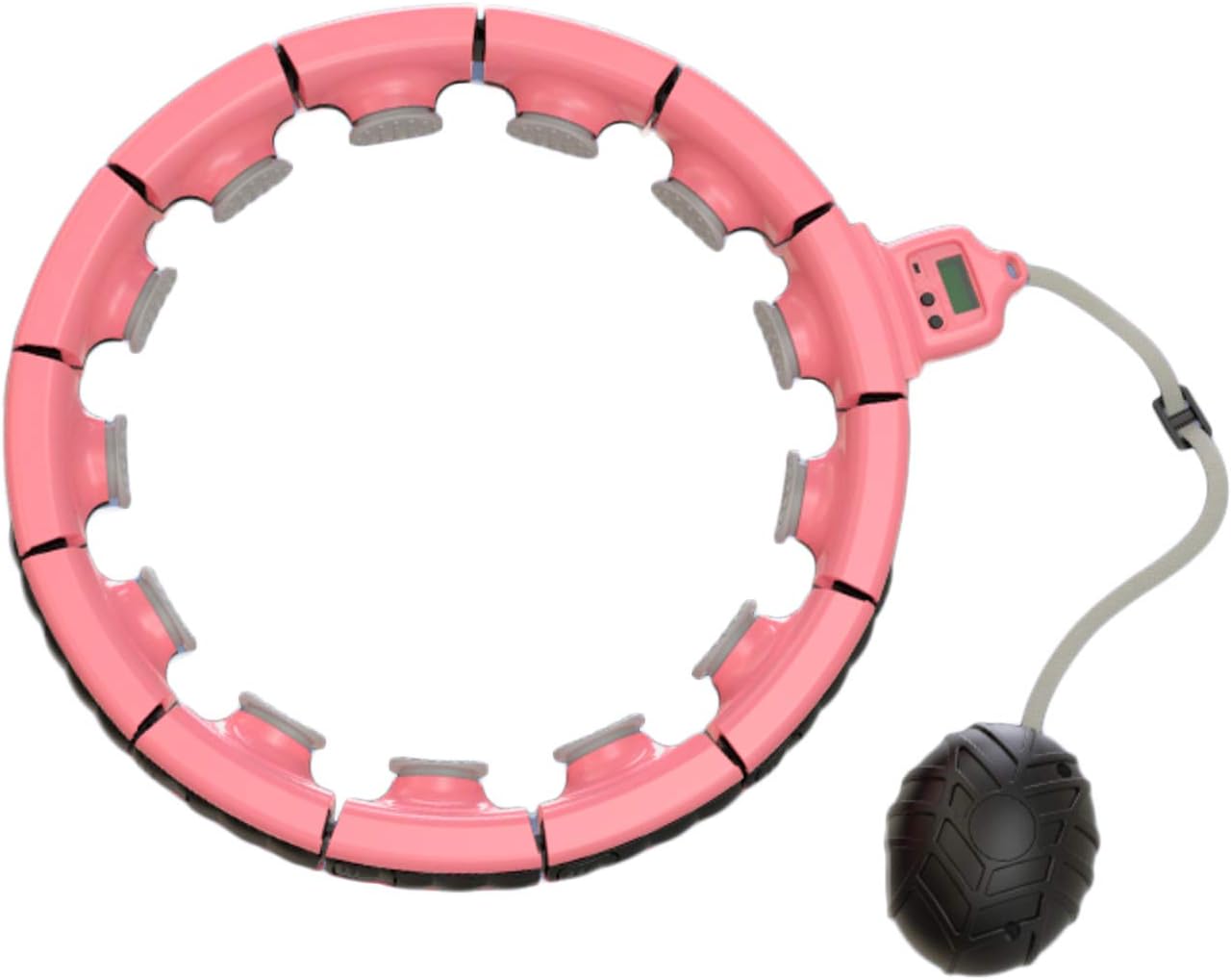 Smart Hoola Hoop,16 Sections Detachable Rotating Balls Adjustable Hula Hoop Suitable For Abdominal And Waist Exercises Of Beauty And Massage-Pink 16 sections