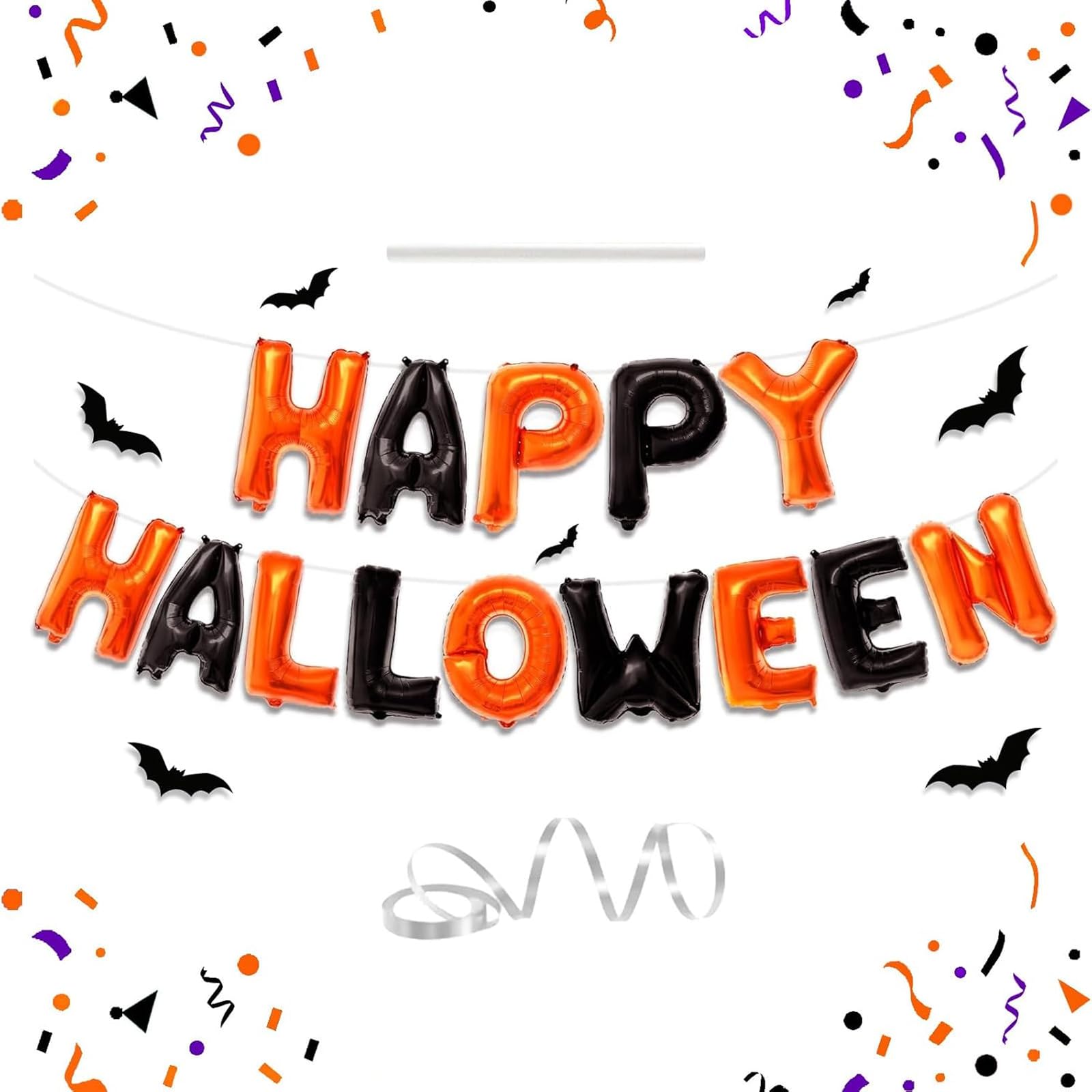 Happy Halloween Decorations Balloon Banner, Large Letter Balloons Set