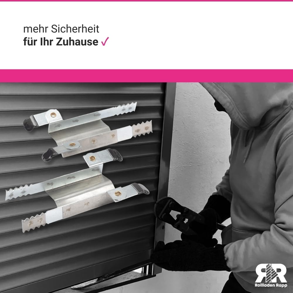 Effektive Rollladen Klemmsicherung - für Rollladen Einbruchsicherung - Kein Bohren, einfach einstecken - Einbruchschutz - 10 Stück im Set [5x685330]