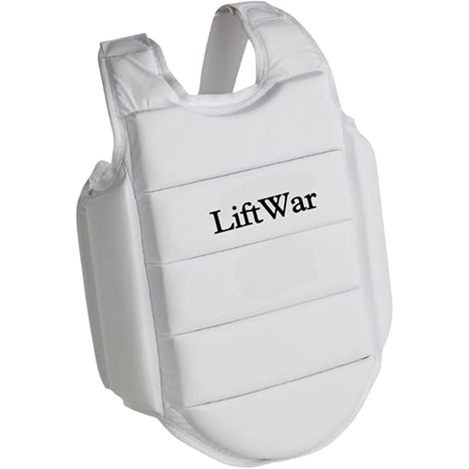 LiftWar Karate Chest Guard Medium , White, Protective Training Guard