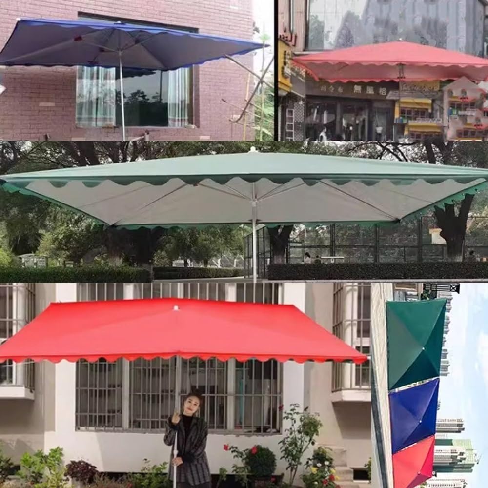 Parasole rettangolare di ricambio, 3 x 2 m, 4/6 costole, per esterni, per ombrellone da giardino (blu, 200 x 150 cm)