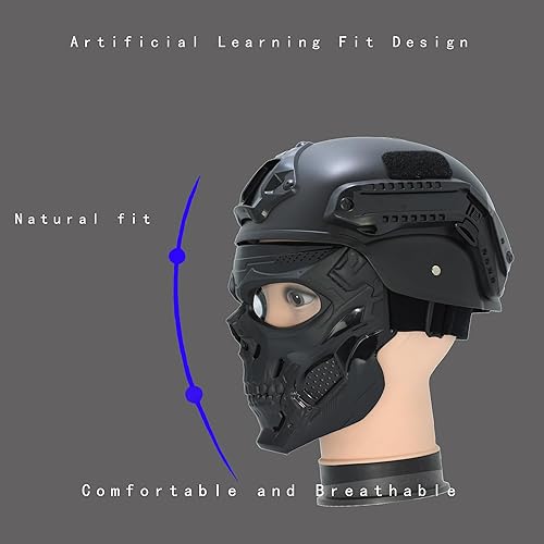 Miniatura 6 de Máscara facial de calavera para cara completa, máscara de motocicleta, máscara de Airsoft, máscara táctica, máscara de paintball para hombres y