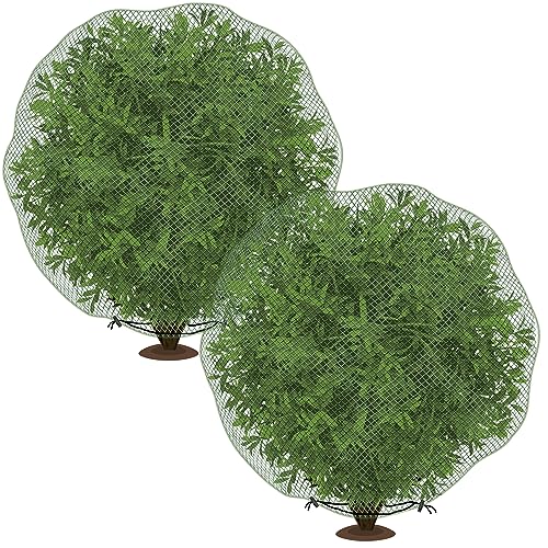 codree 2 Pcs Deer Netting for Shrubs- 7.8 x 7.8 Ft Deer Plant Netting Cover- Reusable Garden Plants...