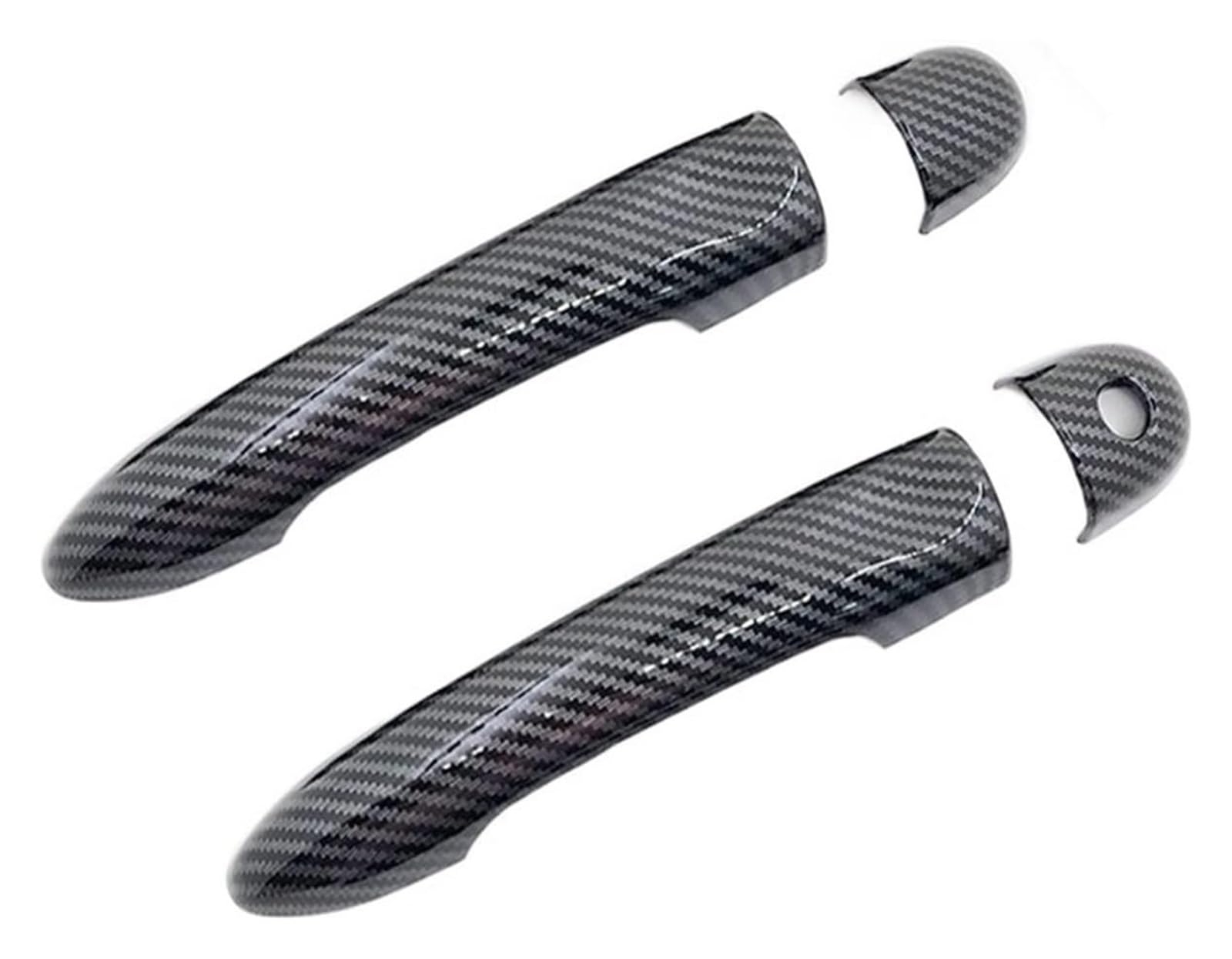 Qwqthgs No Keyhole 1 Button Car Exterior Door Handle Cap For Zoe Z.e 2013-2019 Carbon Fiber Exterior Door Handle Cover Catch Trim Car Cap Accessories(No Keyhole 1 Button)