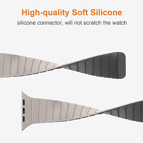 Miniatura 5 de Tasikar Bandas magnéticas compatibles con Apple Watch de 1.929 in, 1.811 in, 1.772 in, 1.732 in, 1.654 in, silicona suave, correa de repuesto para