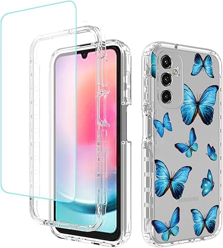 Sidande Funda para Galaxy A24 4G, Samsung A24 4G SM-A245F con protector de pantalla de vidrio templado, funda protectora de cuerpo completo Sidande Funda para Galaxy A24 4G, Samsung A24 4G SM-A245F con protector de pantalla de vidrio templado, funda protectora de cuerpo completo