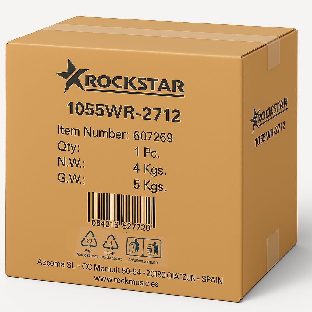 ROCKSTAR - Caja de Marcha en Madera Afinable JINBAO 1055WR-4054 Tambor Incluye Correa y Baquetas, Instrumento Musical de Percusión, Parche afinable y bordonero. 26cm Diametro y 13cm Altura