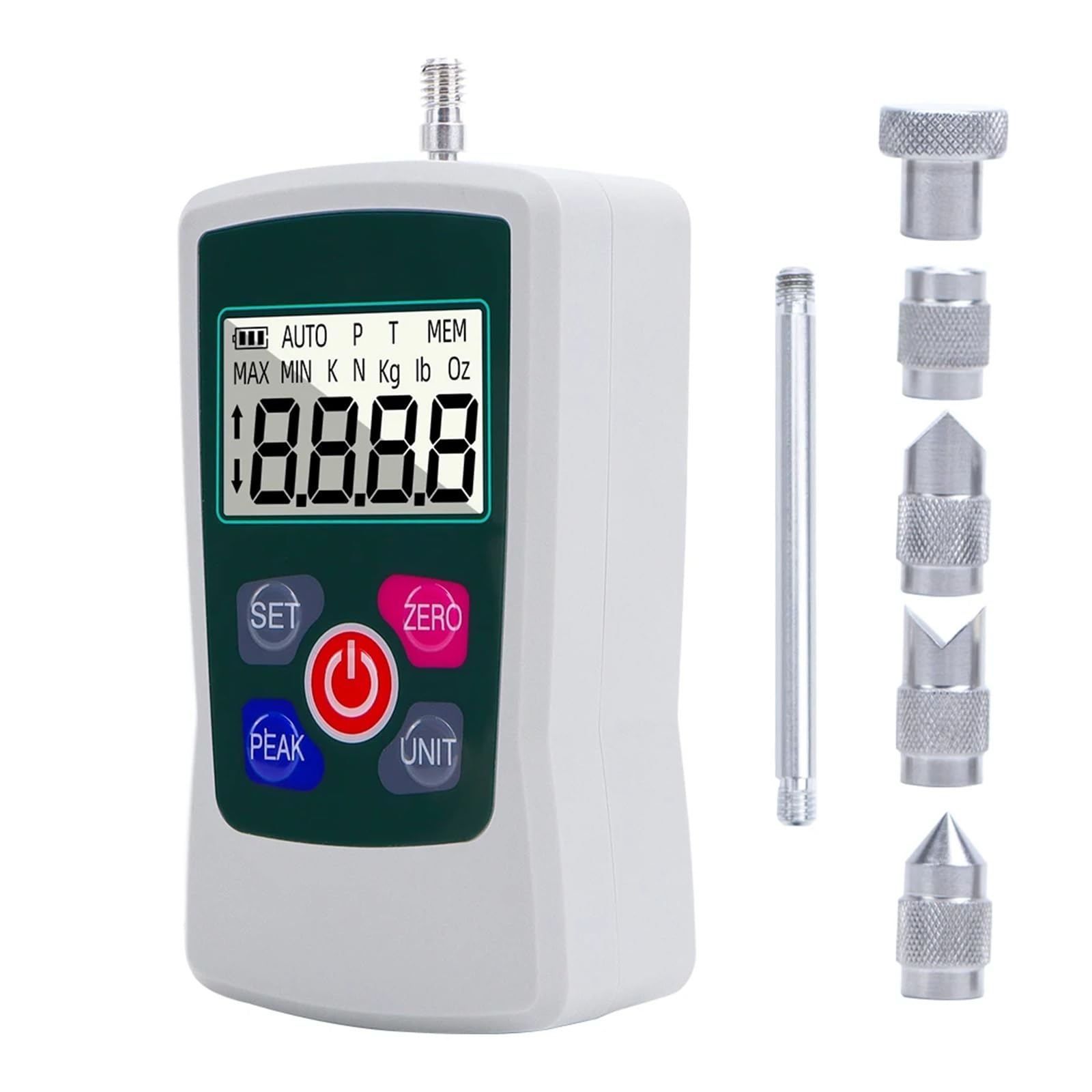 100N/500N Digital Force Push Pull Gauge Oz Lb N KG Portable Dynamometer for Lab Tension and Compression Load Various Test(500N)