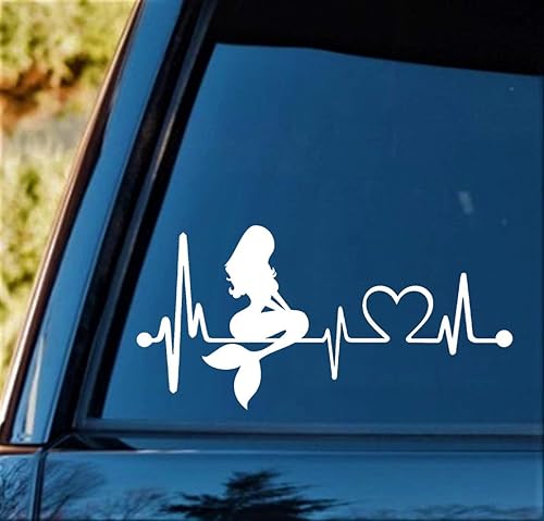 Miniatura 3 de Calcomanía para monitor de latidos de corazón de sirena (blanco, 7 pulgadas)